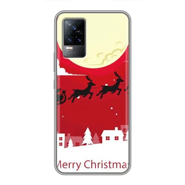 Чехол с принтом «Санта с оленями» для Vivo S9e