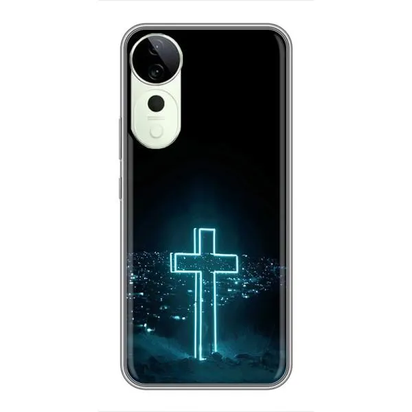 Чехол с принтом «Крест и город» для Vivo T3 Ultra