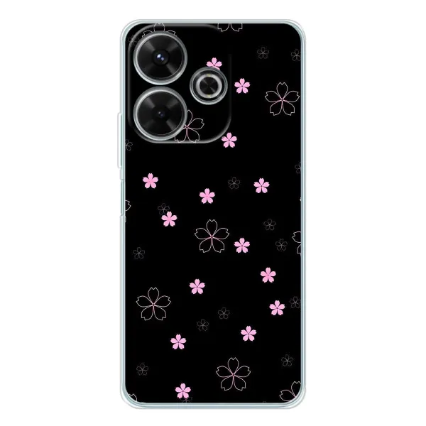 Чехол с принтом «Розовые цветы на черном» для Vivo T4R 5G Чехол с принтом «Розовые цветы на черном» для Vivo T4R 5G