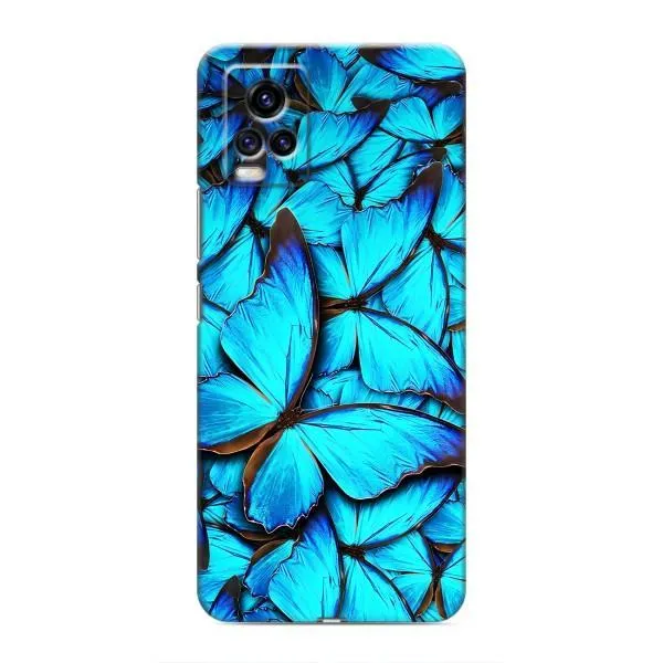 Чехол с принтом «Синие бабочки» для Vivo V20