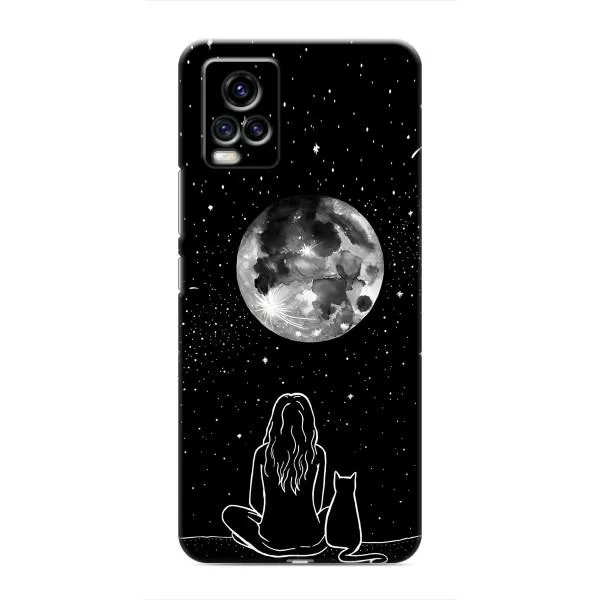Чехол с принтом «Девушка с котом» для Vivo V20