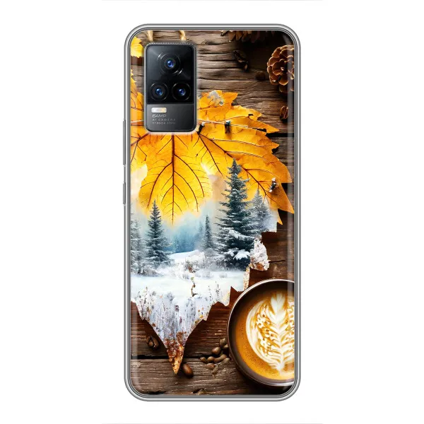 Чехол с принтом «Осенне-зимний кофе» для Vivo V21