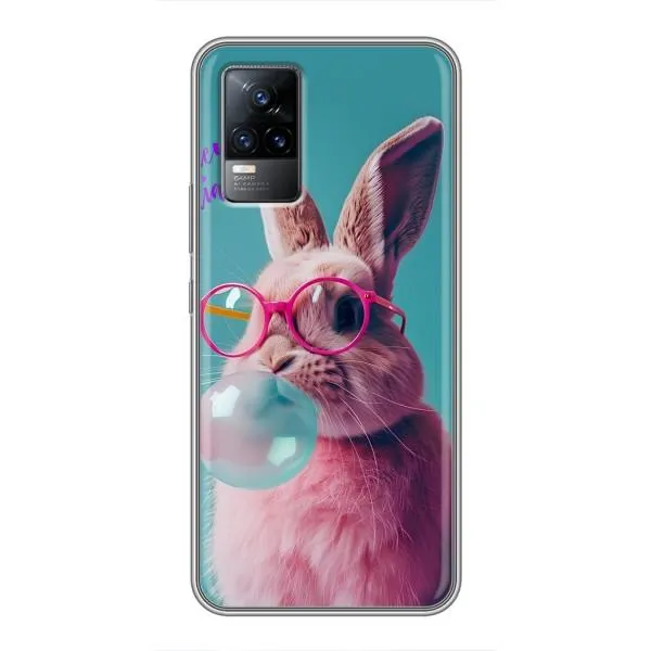 Чехол с принтом «Кролик в очках» для Vivo V21E