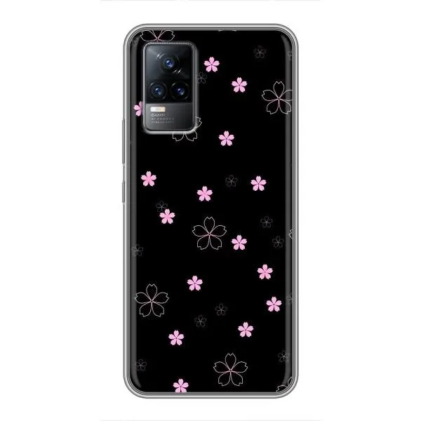 Чехол с принтом «Розовые цветы на черном» для Vivo V21E Чехол с принтом «Розовые цветы на черном» для Vivo V21E