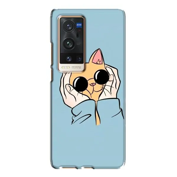 Чехол с принтом «Котик в очках» для Vivo X60 Pro Plus