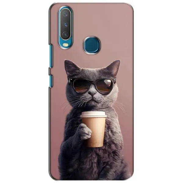 Чехол с принтом «Кот с кофе» для Vivo Y15