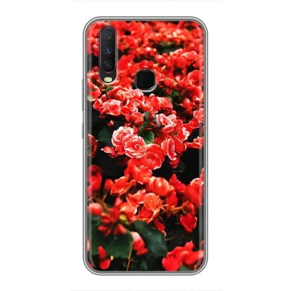 Чехол с принтом «Цветы красные» для Vivo Y17 Чехол с принтом «Цветы красные» для Vivo Y17
