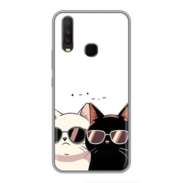 Чохол з принтом «Коти в окулярах» для Vivo Y17