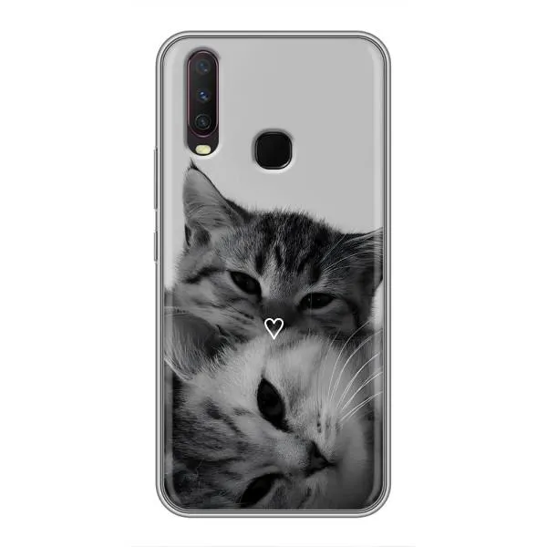 Чохол з принтом «Пара котів» для Vivo Y17