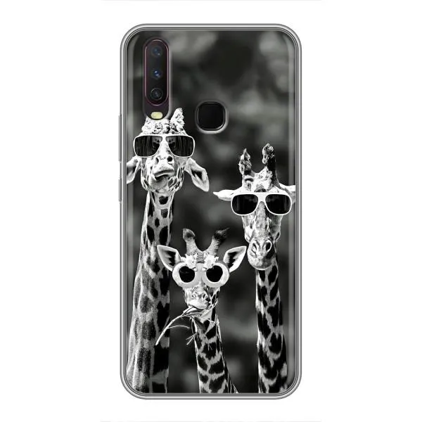 Чехол с принтом «Жирафы в очках» для Vivo Y17