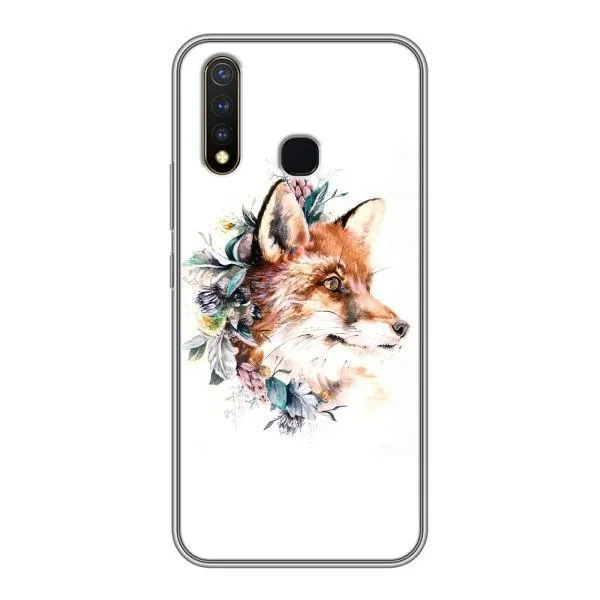 Чехол с принтом «Лисичка в цветочках» для Vivo Y19