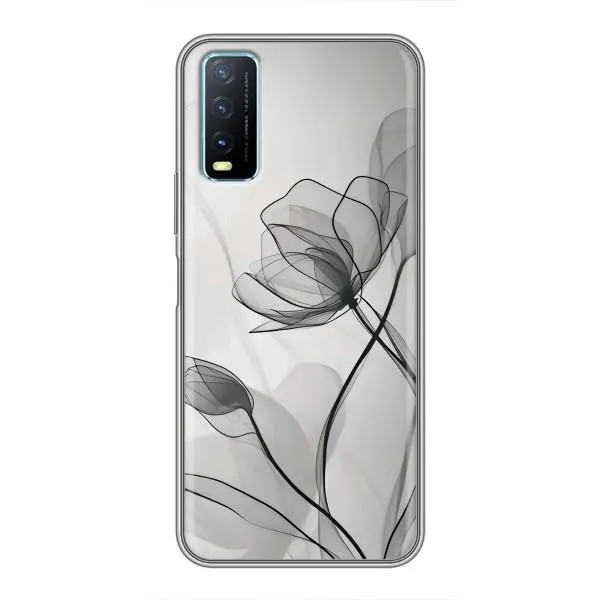Чехол с принтом «Черные цветы» для Vivo Y20