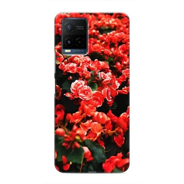 Чехол с принтом «Цветы красные» для Vivo Y21 / Y21s