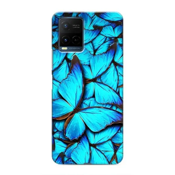 Чехол с принтом «Синие бабочки» для Vivo Y21 / Y21s