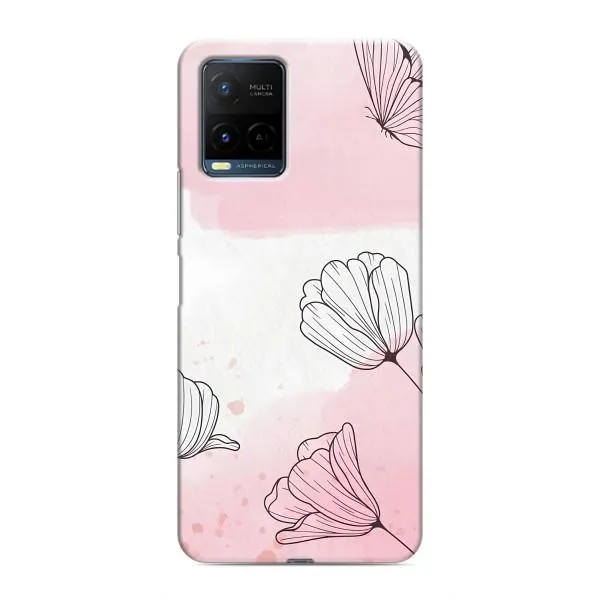 Чехол с принтом «Розовые цветы» для Vivo Y21 / Y21s