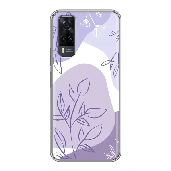 Чехол с принтом «Фиолетовые листья абстракция» для Vivo Y31