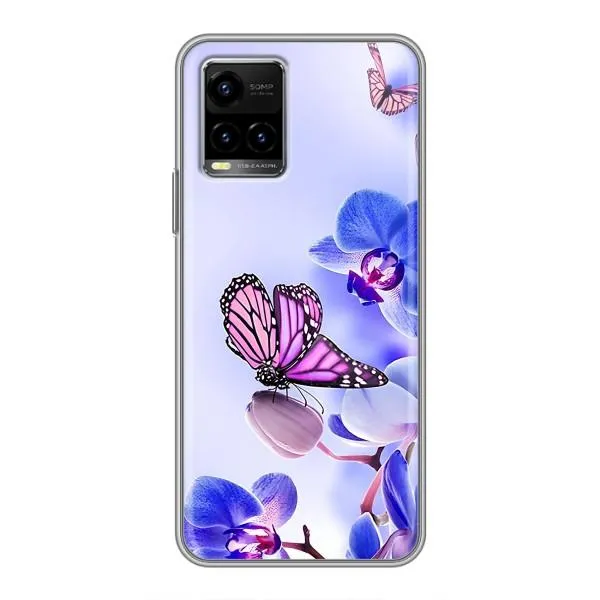 Чехол с принтом «Бабочка на цветочке» для Vivo Y33s