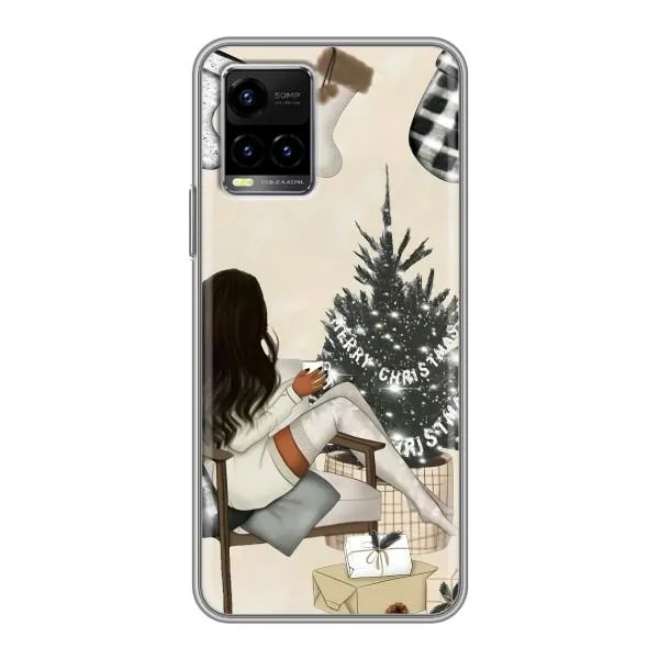 Чехол с принтом «Девушка с елкой» для Vivo Y33s Чехол с принтом «Девушка с елкой» для Vivo Y33s