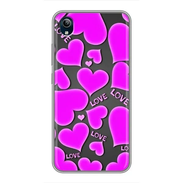 Чохол з принтом «Pink hearts» для Vivo Y91C