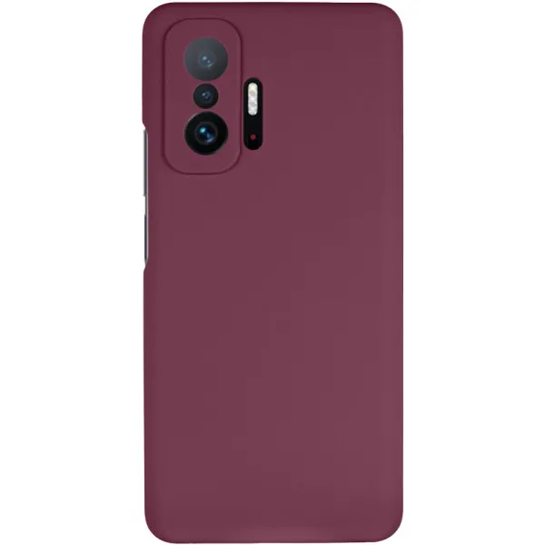Чохол Silicone Cover Lakshmi Full Camera (AAA) для Xiaomi 11T / 11T Pro — Бордовий — фото 2