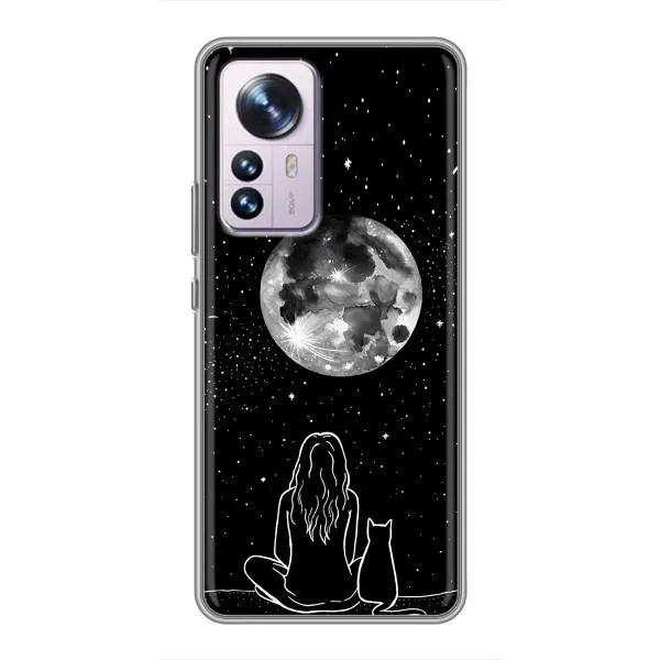 Чехол с принтом «Девушка с котом» для Xiaomi 12 / 12X Чехол с принтом «Девушка с котом» для Xiaomi 12 / 12X