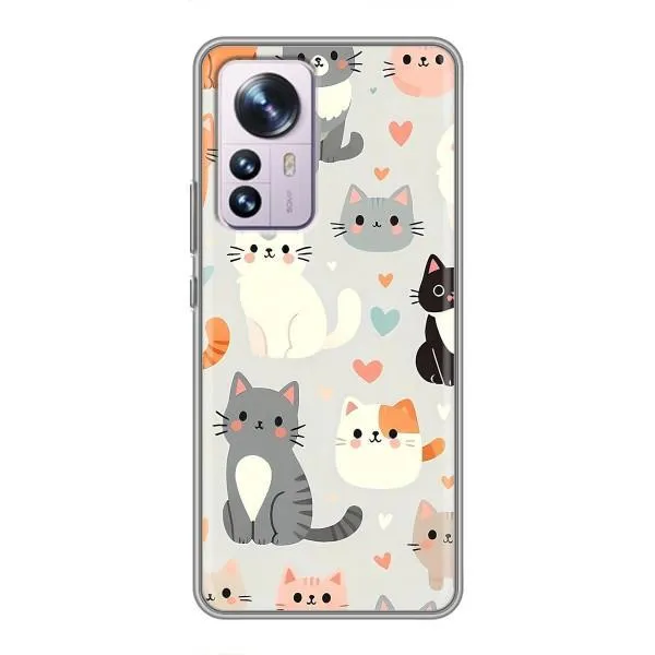 Чехол с принтом «Коллаж котов» для Xiaomi 12 / 12X Чехол с принтом «Коллаж котов» для Xiaomi 12 / 12X