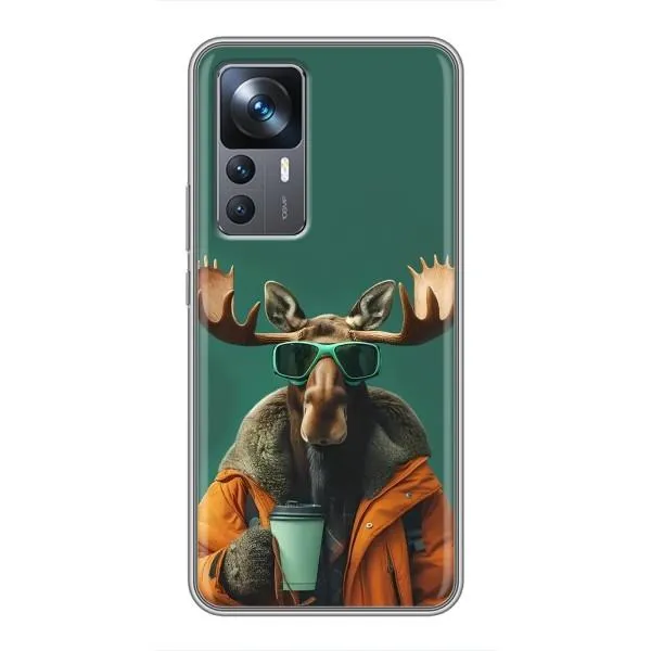 Чехол с принтом «Лось с кофе» для Xiaomi 12T Pro