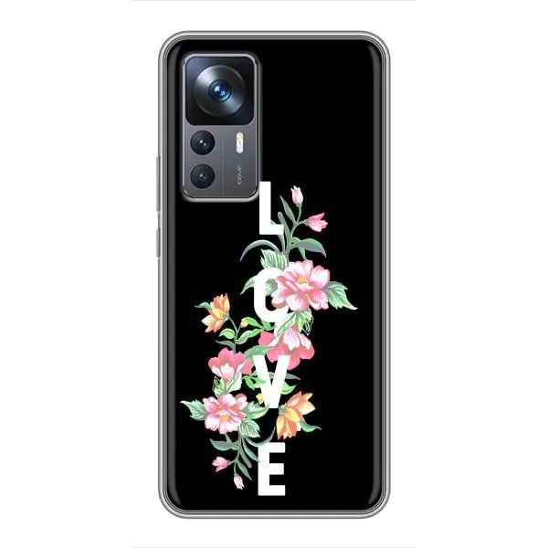 Чохол з принтом «Квіти LOVE» для Xiaomi 12T Чохол з принтом «Квіти LOVE» для Xiaomi 12T