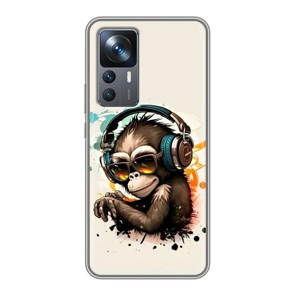 Чохол з принтом «Макака в навушниках» для Xiaomi 12T