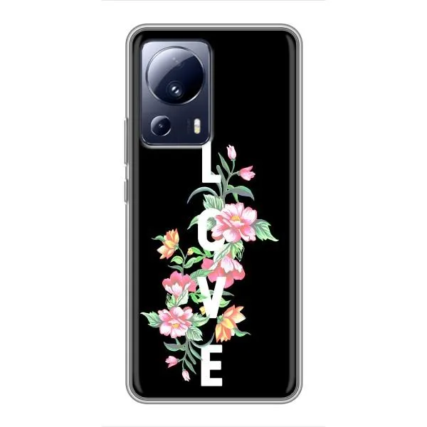 Чехол с принтом «Цветы LOVE» для Xiaomi 13 Lite