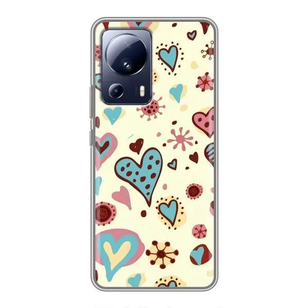 Чехол с принтом «Сердечки» для Xiaomi 13 Lite