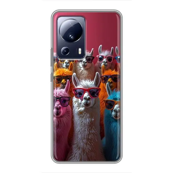 Чехол с принтом «Ламы в очках» для Xiaomi 13 Lite