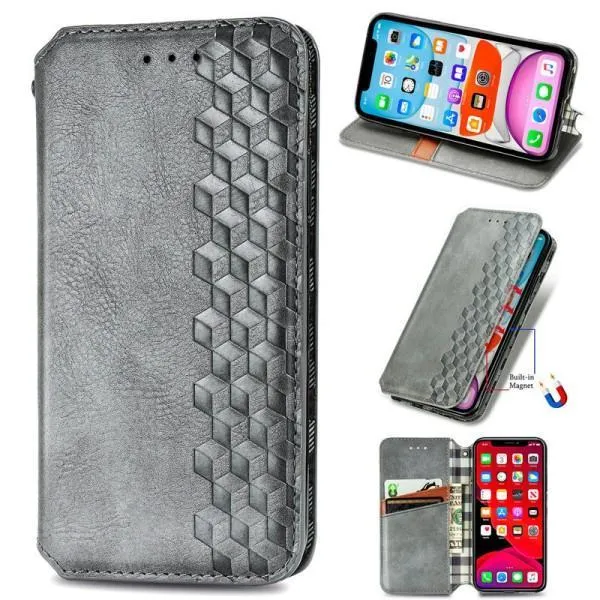 Шкіряний чохол-книжка GETMAN Cubic (PU) для Xiaomi 13 Pro — Сірий — фото 3