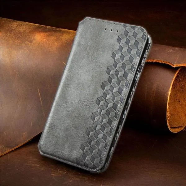 Шкіряний чохол-книжка GETMAN Cubic (PU) для Xiaomi 13 Pro — Сірий — фото 4