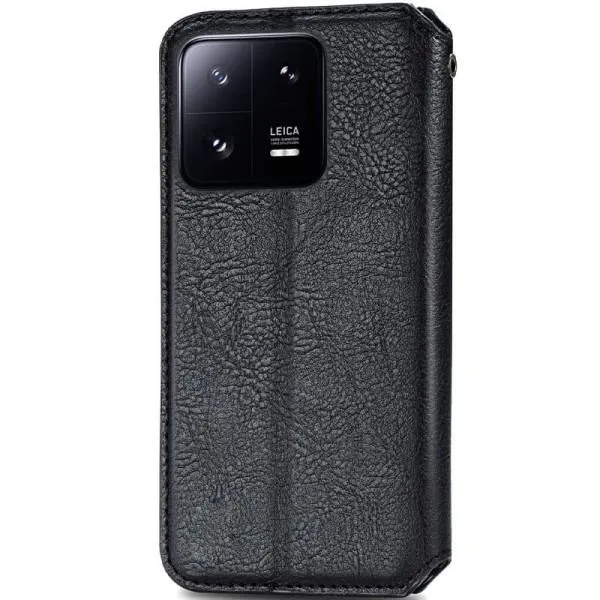 Шкіряний чохол-книжка GETMAN Cubic (PU) для Xiaomi 13 Pro — Чорний — фото 2