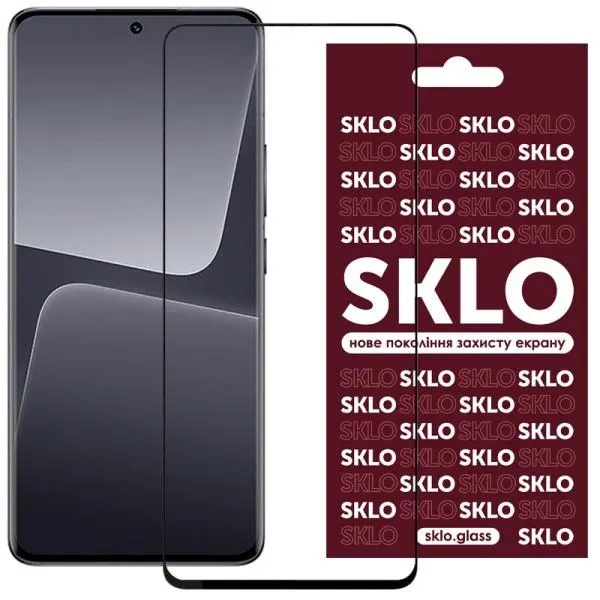 Захисне скло SKLO 3D для Xiaomi 13 / 14 — Чорний — фото 1