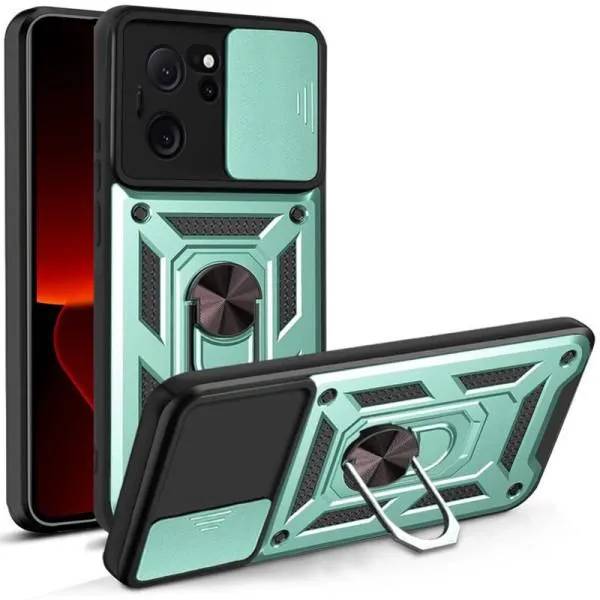 Ударопрочный чехол Camshield Serge Ring для Xiaomi 13T / 13T Pro — Зеленый — фото 1