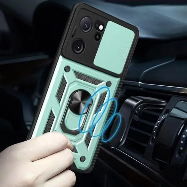 Ударопрочный чехол Camshield Serge Ring для Xiaomi 13T / 13T Pro — Зеленый — фото 3