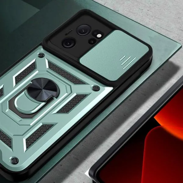 Ударопрочный чехол Camshield Serge Ring для Xiaomi 13T / 13T Pro — Зеленый — фото 5