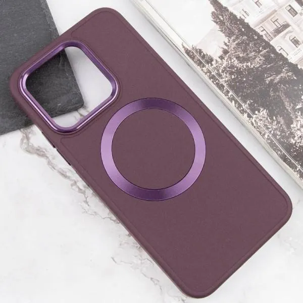 TPU чехол Bonbon Metal Style with Magnetic Fit для Xiaomi 14 Pro — Бордовый — фото 4