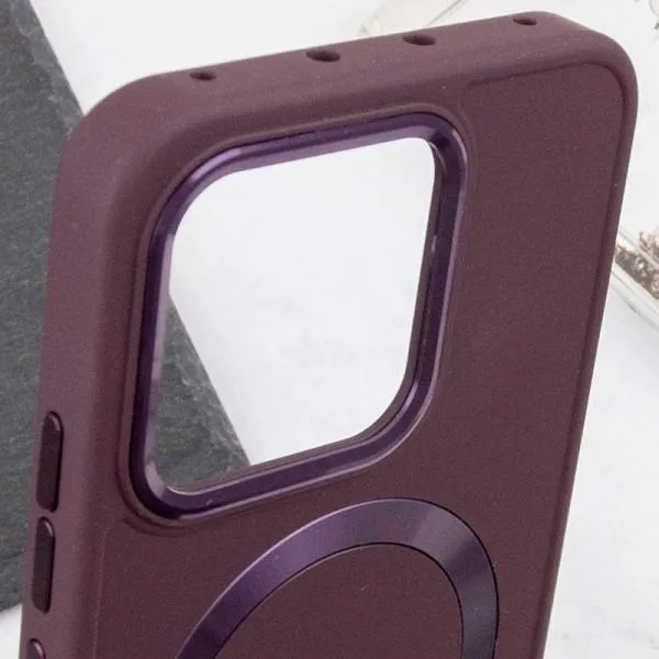 TPU чехол Bonbon Metal Style with Magnetic Fit для Xiaomi 14 Pro — Бордовый — фото 5