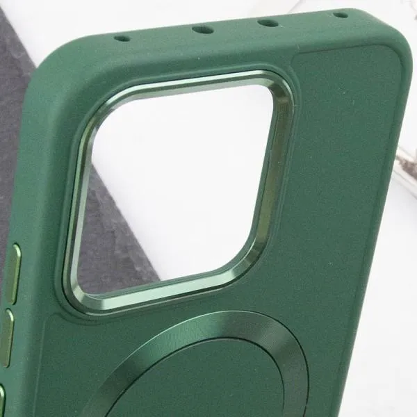 TPU чехол Bonbon Metal Style with Magnetic Fit для Xiaomi 14 Pro — Зеленый — фото 5