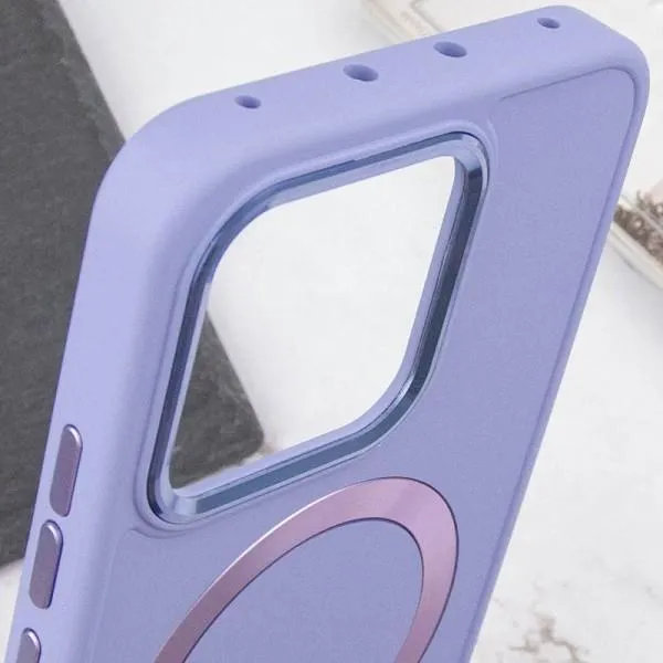 TPU чехол Bonbon Metal Style with Magnetic Fit для Xiaomi 14 Pro — Сиреневый — фото 5