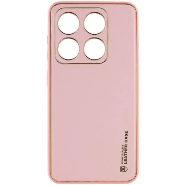 Кожаный чехол Xshield для Xiaomi 14 Pro — Розовый — фото 1