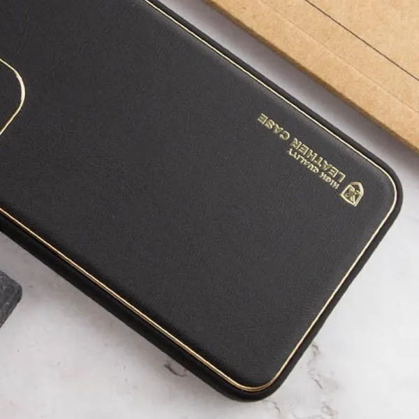Кожаный чехол Xshield для Xiaomi 14 Pro — Черный — фото 3
