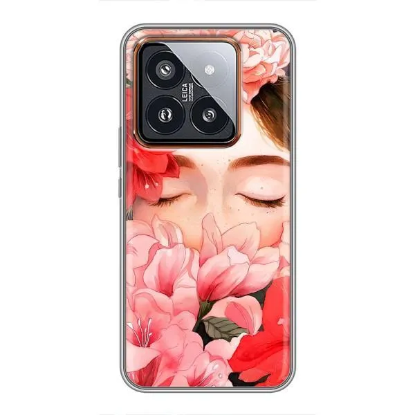 Чехол с принтом «Глаза в цветах» для Xiaomi 14 Pro