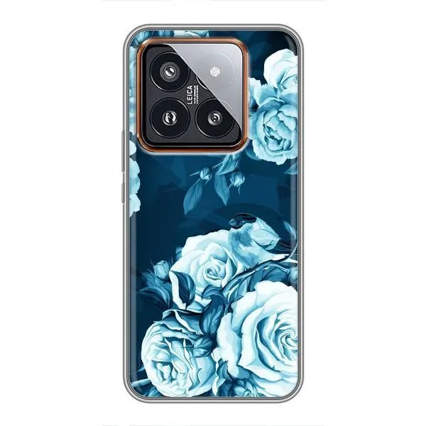 Чехол с принтом «Голубые Бутоны» для Xiaomi 14 Pro