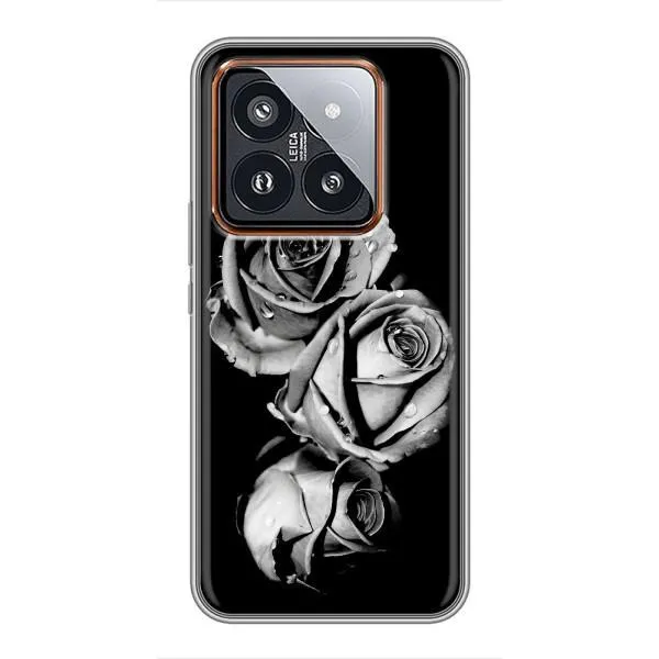 Чохол з принтом «Чорна троянда» для Xiaomi 14 Pro