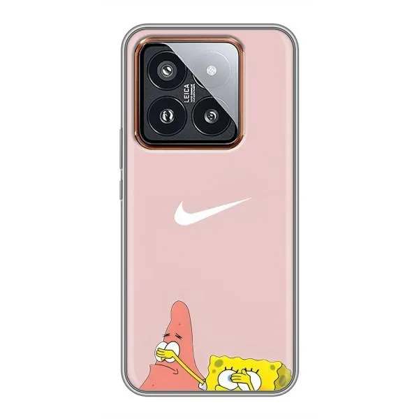 Чехол с принтом «Патрик и Губка» для Xiaomi 14 Pro