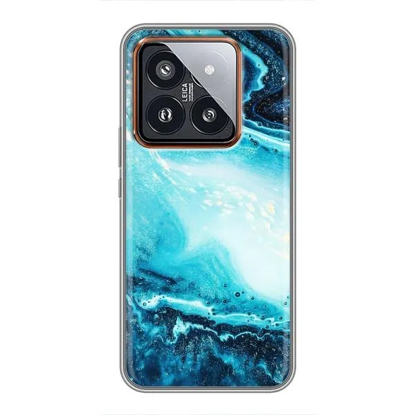 Чохол з принтом «Блакитний мрамор» для Xiaomi 14 Pro